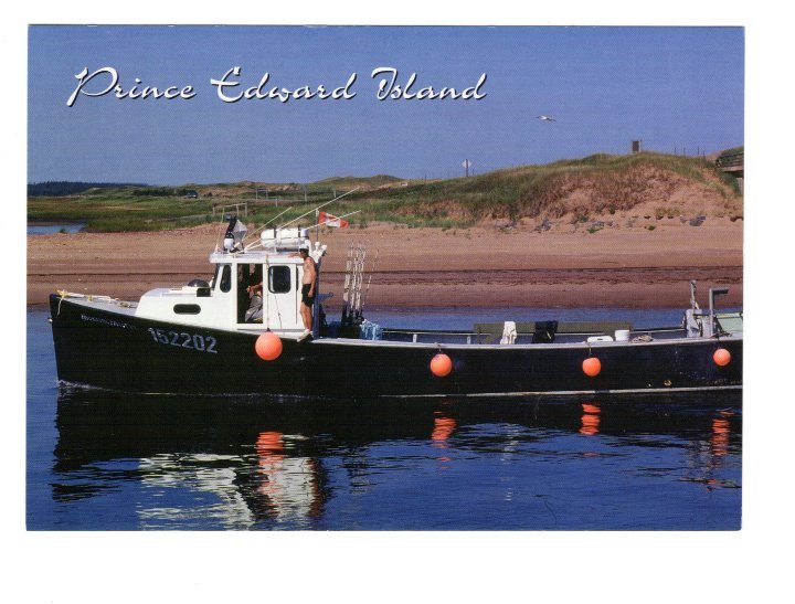 Lobster Boat, Prince Edward Island, Large 5 X 7 inch Postcard