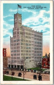 Jackson MS-Mississippi, 1932 Home Office Lamar Life Insurance Co, Old Postcard