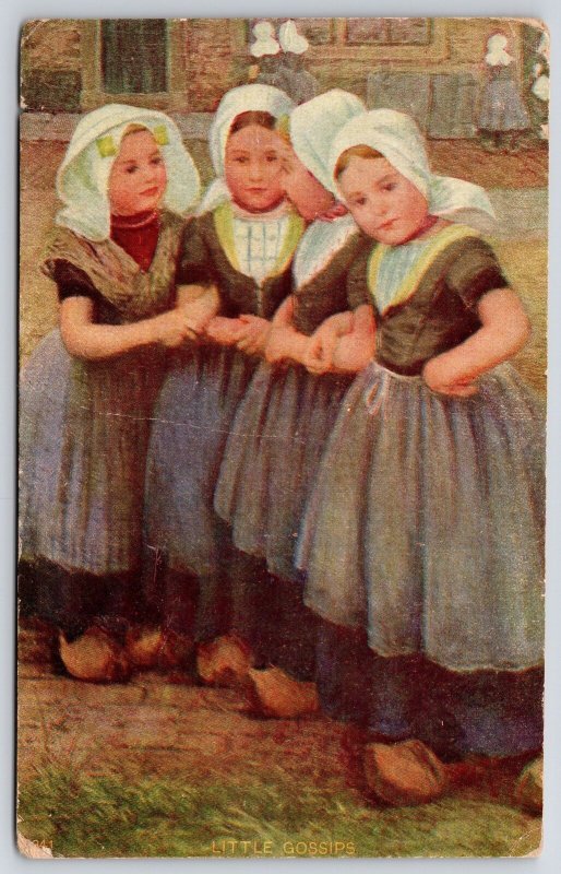 1909 Little Gossips Cute Four Children In Dress Attire Posted Postcard