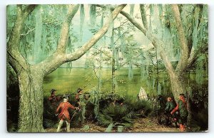 1950s ST SIMONS ISLAND GA FORT FREDERICA BATTLE OF BLOODY MARSH POSTCARD P3796