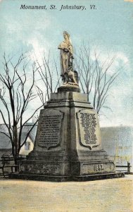 Civil War Monument, St. Johnsbury, Vermont Statue 1908 Vintage Postcard