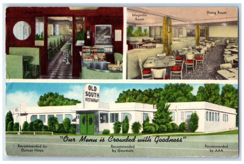 Fort Smith Arkansas Postcard Old South Restaurant Multiview 1940 Vintage Antique