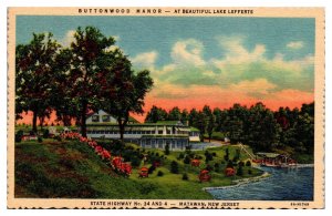 VTG Buttonwood Manor at Beautiful Lake Lefferts, Ad, Matawan, NJ Postcard