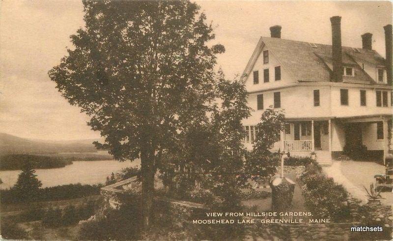 1930s Greenville Maine Moosehead Hillside Gardens Artvue postcard 6658