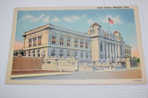 Union Station Memphis Tenn Postcard Curt Teich