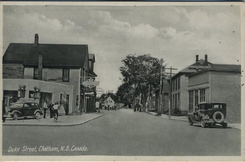 Duke Street ~ Chatham NB New Brunswick ~ Imperial Oil Wards Tea Room Postcard