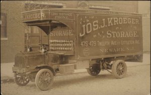 Newark NJ Beautiful Delivery Advertising Truck Jos J Kroeger Storage RPPC