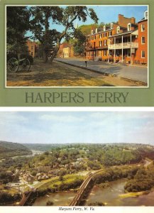 2~4X6 Postcards Harpers Ferry, WV West Virginia SHENANDOAH STREET & AERIAL VIEW