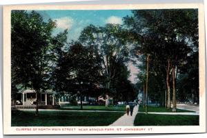 North Main Street Near Arnold Park, St. Johnsbury VT Vintage Postcard H10