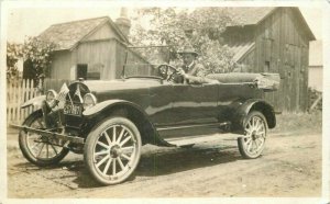 Auto Driver Patriotic Flags Illinois License #257897 RPPC Photo Postcard 10020