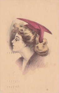 Beautiful Gil Wearing College Cap 1911