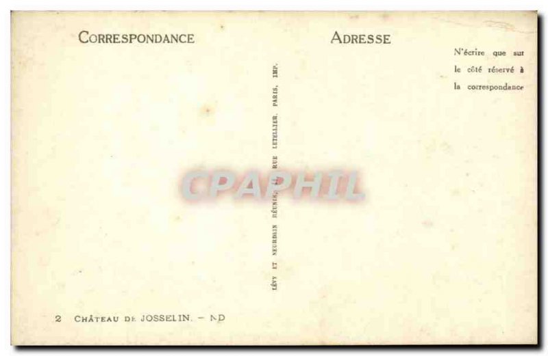 Old Postcard Chateaun Josselin