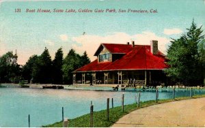 San Francisco, California - Boat House, Stow Lake, Golden Gate Park - c1908