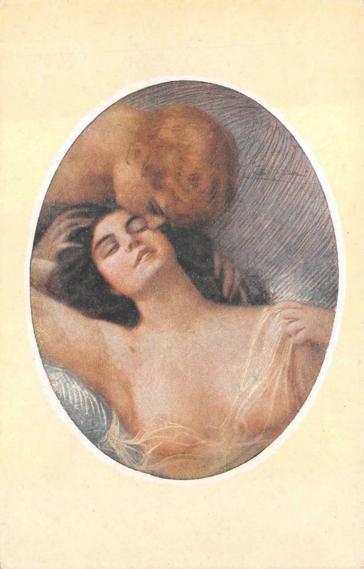 BEAUTIFUL WOMAN GLAMOUR ITALY ROMANCE RISQUE POSTCARD (c.1915)!!