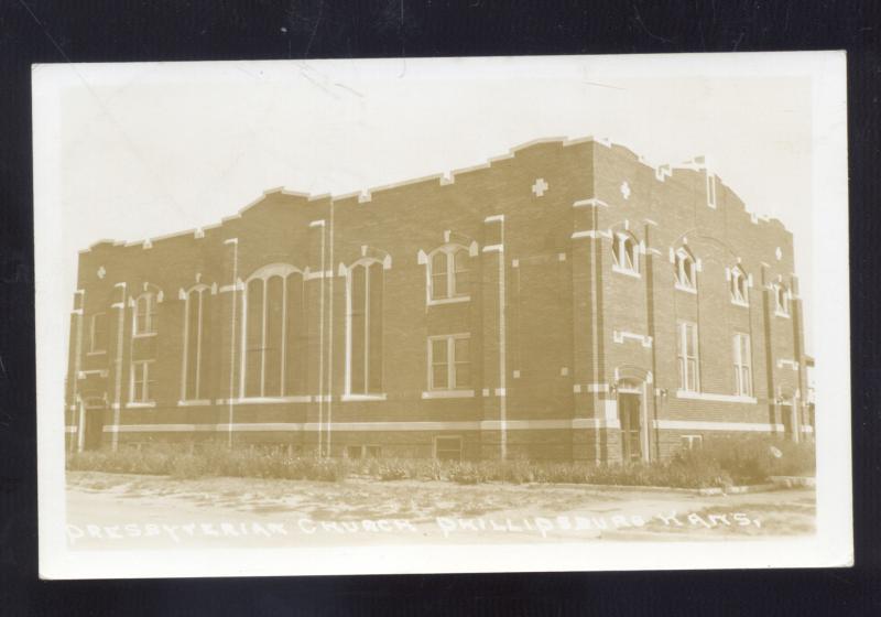 RPPS PHILLIPSBURG KANSAS PRESBYTERIAN CHURCH VINTAGE REAL PHOTO POSTCARD