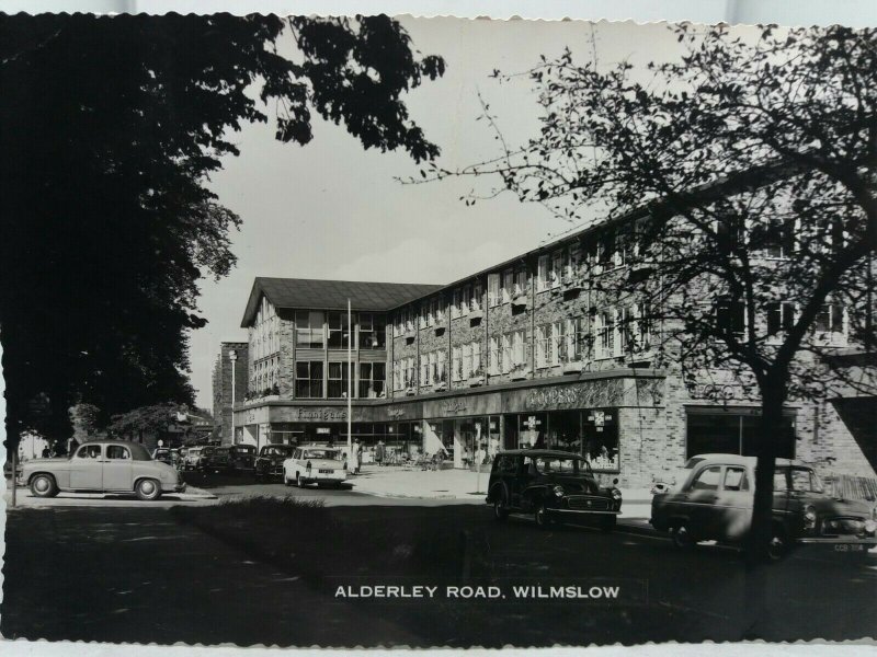 Vintage Postcard Alderley Road Shops Wilmslow Cheshire Finnigans