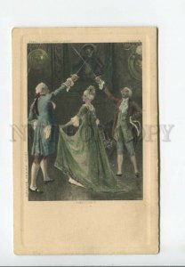 3176945 FENCING Dance MENUET by LUDLOW Vintage postcard