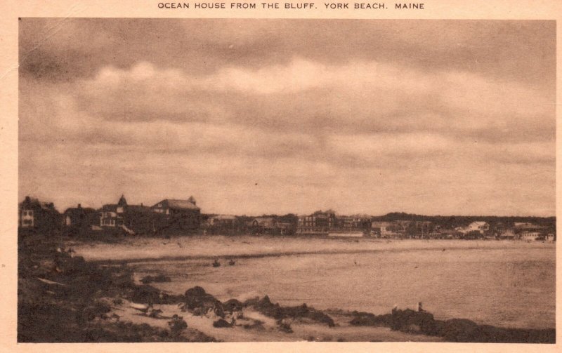 Vintage Postcard Ocean House From The Bluff York Beach Maine Artvue Post Card