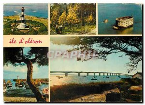 Modern Postcard Island Ileron Chassiron Lighthouse in flower Mimosas Fort Boy...