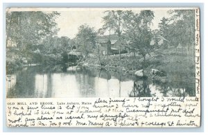 1906 View Of Old Mill And Brook Lake Auburn Maine ME Posted Antique Postcard 