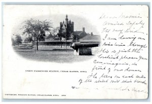 1906 Union Passenger Station Cannon Cedar Rapids Iowa IA Antique Postcard