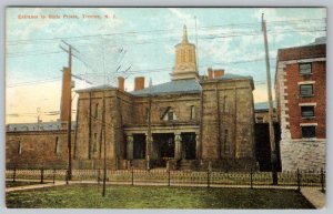 1910's ENTRANCE TO STATE PRISON JAIL TRENTON NEW JERSEY NJ ANTIQUE POSTCARD