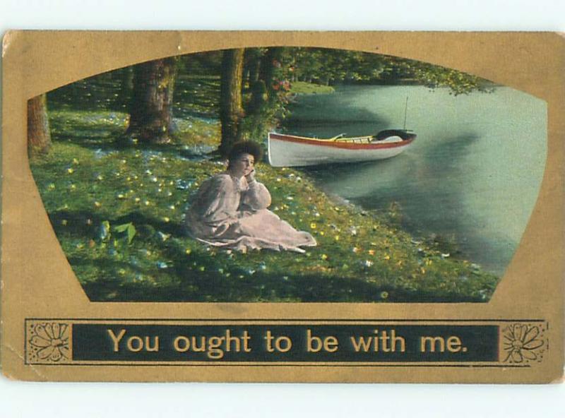 Divided-Back PRETTY WOMAN Risque Interest Postcard AA7836