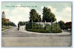 c1910 Terrace 14th Street Paseo Exterior Kansas City Missouri Vintage Postcard