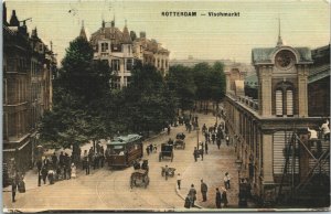 Netherlands Rotterdam Vismarkt Vintage Postcard 04.09