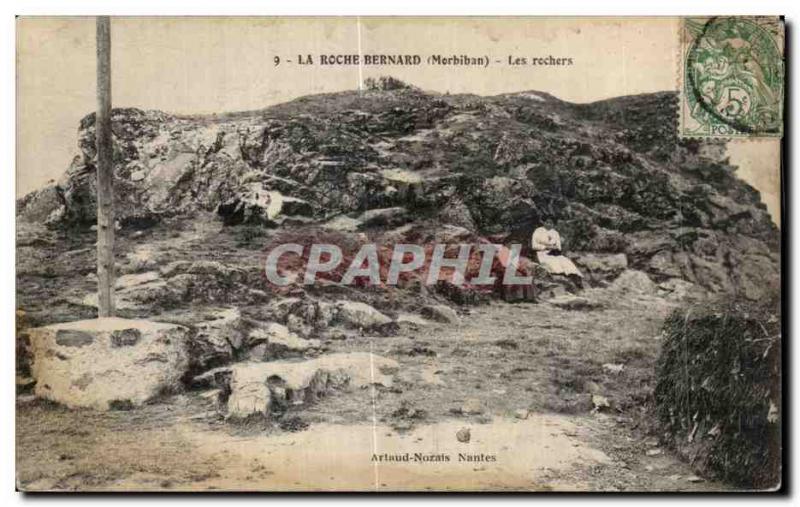 Old Postcard La Roche Bernard (Morbihan) rocks