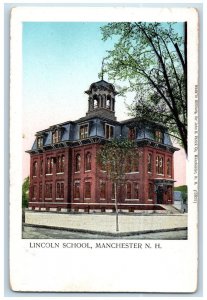 c1905 Lincoln School Exterior Building Manchester New Hampshire Vintage Postcard 