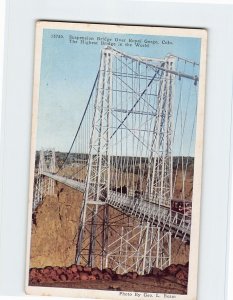 Postcard Suspension Bridge Over Royal Gorge, Cañon City, Colorado