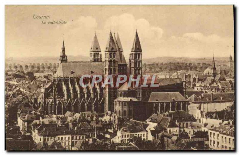 Old Postcard Tournai cathedral