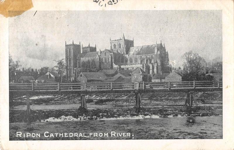 uk38545 cathedral from river ripon real photo uk lot 17 uk