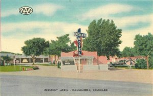 Crescent Motel Walsenburg Colorado roadside Thomas linen Postcard 20-6791