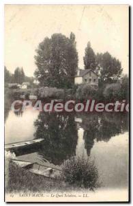 Postcard Old Saint Maur Le Quai Schaken