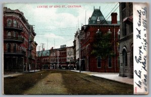 Postcard Chatham Ontario c1907 Center of King St. A. L. Merrill