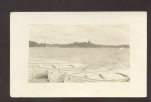 RPPC TO GRAFTON NORTH DAKOTA ND LANG LAKE BOATS REAL PHOTO POSTCARD