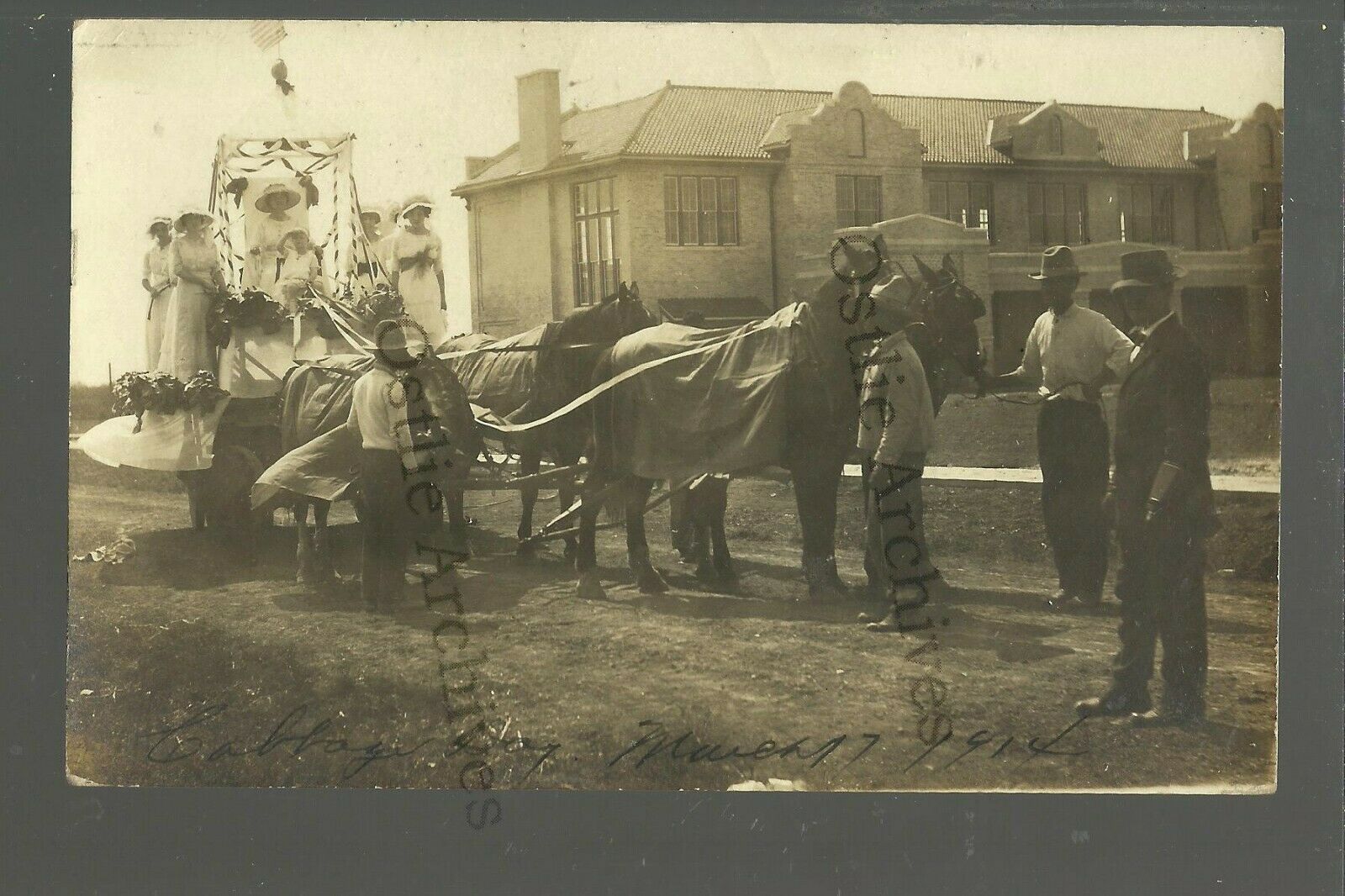 San Benito TEXAS RP 1914 PARADE Float CABBAGE DAY Main Street nr