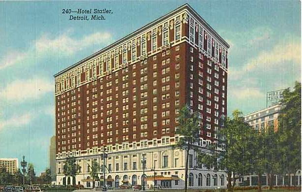 Linen Card of Hotel Statler Detroit Michigan MI