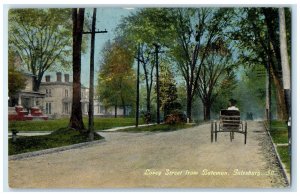 1915 Losey Street From Bateman Lady On Carriage Galesburg Illinois IL Postcard