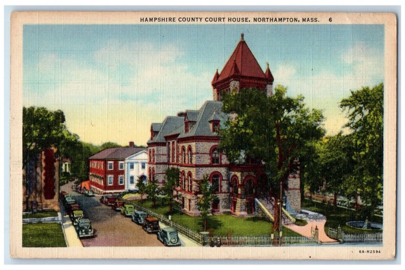 c1940's Hampshire County Court House Northampton Massachusetts MA Postcard