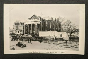 Mint Vintage Fire Jackson County Court House Ohio 1951 Real Photo Postcard RPPC