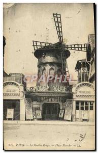 Old Postcard Paris Moulin Rouge Place Blanche