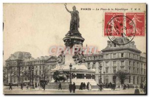 Old Postcard Paris Place Of The Republic