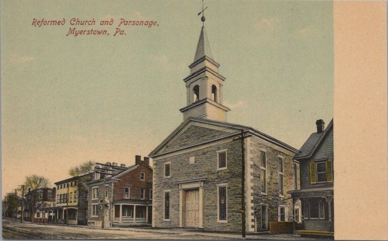 Postcard Reformed Church & Parsonage Myerstown PA #2