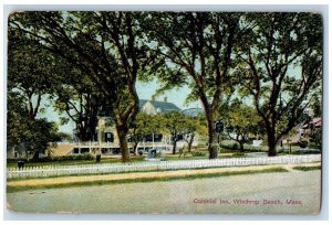 c1910's Colonial Inn & Restaurant Porch Winthrop Beach Massachusetts MA Postcard