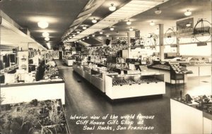 Vintage RPPC San Francisco CA Cliff House Gift Shop INTERIOR