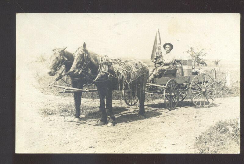 RPPC DIKE IOWA HORSE DRAWN SNIFFEN DELIVERY WAGON REAL PHOTO POSTCARD