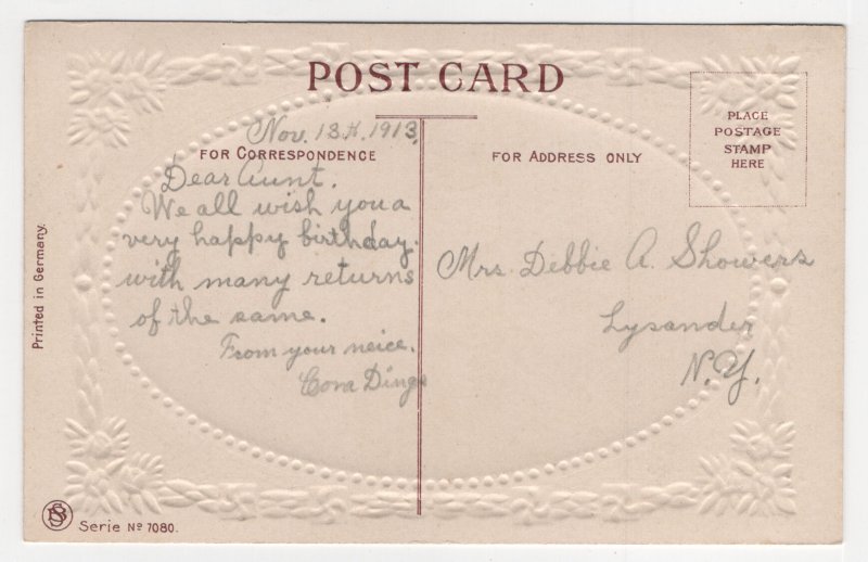 A Happy Birthday - Hand Written November 13, 1913
